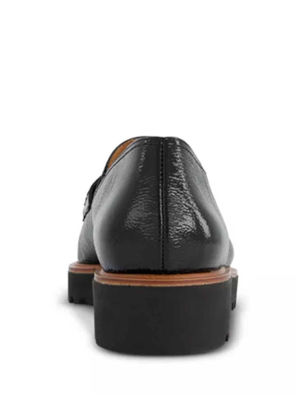 Paul Green Black Crinkle Patent Leather Wesley Loafers Women's Size UK 6 US 8.5 - Picture 4 of 9